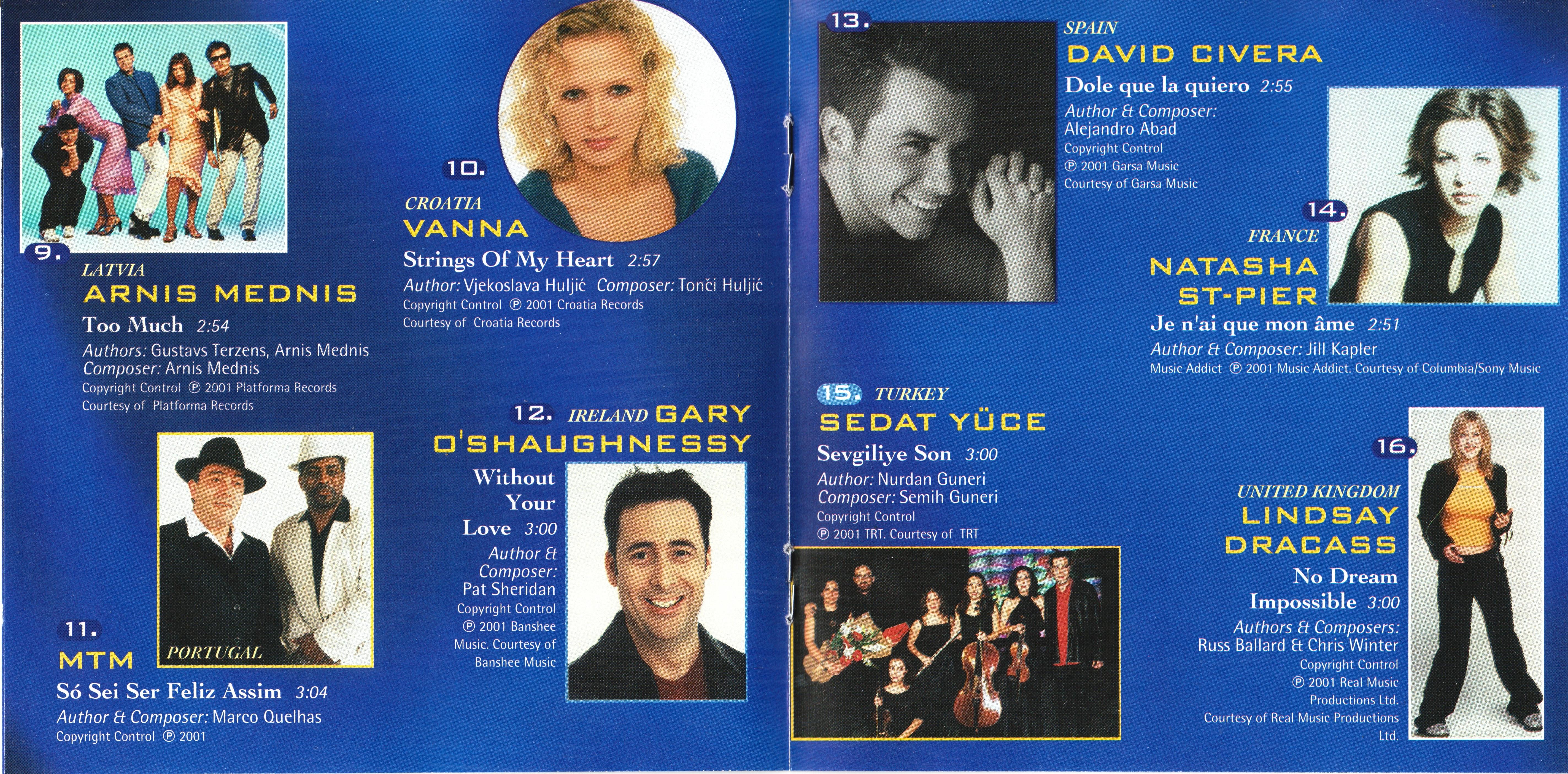 Eurovision Song Contest 2001; Copenhagen : Booklet 3